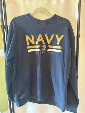NAVY Annapolis Crewneck Sweatshirt - Navy with Gold & White Accents